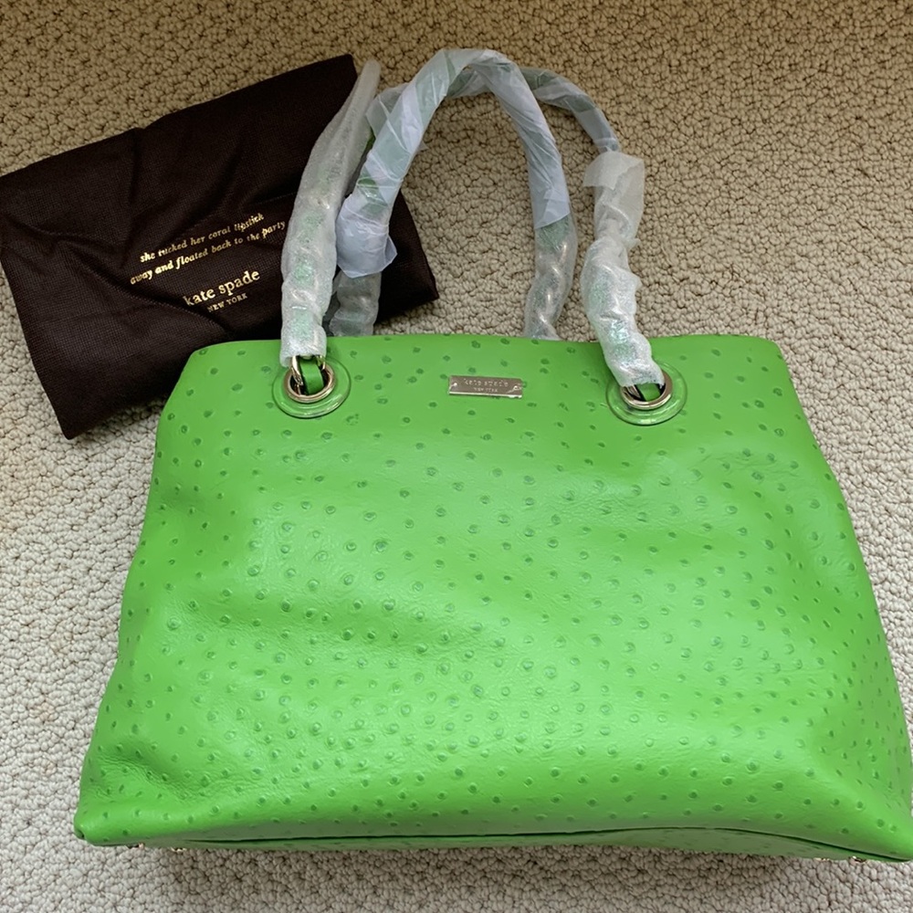 🌿 NWT Kate Spade Maryanne Victoria Falls leather ostrich rare color